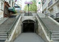 France, Paris, 72 Rue Lamarck, entrance to the subway station \