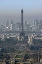 France, Paris; sky city view with the Eiffel tower Royalty Free Stock Photo