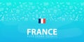 France and Paris travel banner. With flat and doodle elements. Doodles background. Vector illustration. Royalty Free Stock Photo
