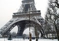 France Paris under snow Royalty Free Stock Photo