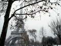 France Paris under snow Royalty Free Stock Photo