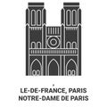 France, Parisnotredame De Paris travel landmark vector illustration