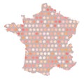 France with pentagons, texture, pattern, isolated.