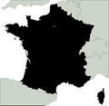 Highly Detailed France Silhouette map.