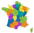 Colorful France political map with clearly labeled, separated layers. Royalty Free Stock Photo