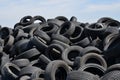 France, a pile of waste tires in Arthies