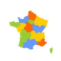 France political map of administrative divisions