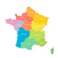 France political map of administrative divisions