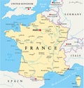 France Political Map Royalty Free Stock Photo