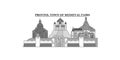 France, Provins city skyline isolated vector illustration, icons