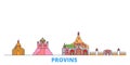 France, Provins line cityscape, flat vector. Travel city landmark, oultine illustration, line world icons