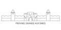 France, Provins, Grange Aux D, Mes travel landmark vector illustration
