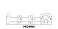 France, Provins Landmark line travel skyline set. France, Provins Landmark outline city vector illustration, symbol