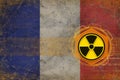 France radioactive threat. Radiation hazard concept.