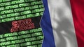 France Realistic Flag with Cyber Attack Titles Illustration