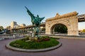 France Reborn Statue on Bir-Hakeim Bridge at Dawn, Paris