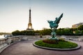 France Reborn Statue on Bir-Hakeim Bridge and Eiffel Tower