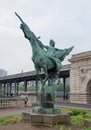 France Reborn Statue on Bir-Hakeim Bridge.On the bridge there ar