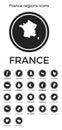 France regions icons.