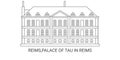 France, Reims,Palace Of Tau In Reims, travel landmark vector illustration