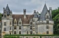 France, renaissance castle of Puyguilhem in Dordogne Royalty Free Stock Photo