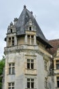 France, renaissance castle of Puyguilhem in Dordogne Royalty Free Stock Photo