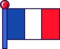 France republic nation flag on flagstaff vector