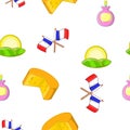 France Republic pattern, cartoon style