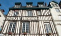 FRANCE, ROUEN - AUGUST 11 2012: Typical building facade wooden a