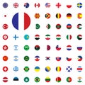 France round flag icon. Round World Flags Vector illustration Icons Set. Royalty Free Stock Photo