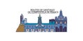 France, Routes Of Santiago De Compostela tourism landmarks, vector city travel illustration