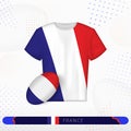 France rugby jersey with rugby ball of France on abstract sport background