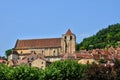France, Saint Cyprien church in Dordogne Royalty Free Stock Photo