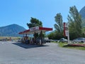 France Savoie Maurienne intermarchÃ© oil station in summer Royalty Free Stock Photo