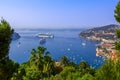 View of Mediterranean luxury resort and bay with yachts. Nice, Cote d`Azur, France. French Riviera - turquoise sea and perfect rec Royalty Free Stock Photo