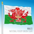 Rugby Federation of Wales flag, UK, illustration