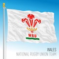 Rugby Federation of Wales flag, UK, illustration