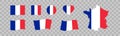 France set national flag and map icons. French Republic isolated vector on transparent background Royalty Free Stock Photo