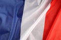 France silk flag close up