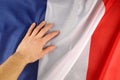 France silk and hand flag