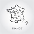 France sketch map. Outline icon of French Republic. European border country Royalty Free Stock Photo