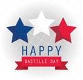 France stars with ribbon of happy bastille day vector design Royalty Free Stock Photo