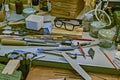 Work bench in a glasses shop