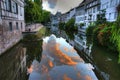 France Strasbourg water channel sunset