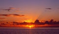 France: sunset at the atlantic ocean near Le Havre