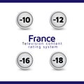 France television content rating system vector icon buttons Royalty Free Stock Photo