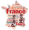 France top travel destinations word cloud