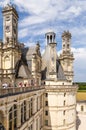 France. Tourists visiting the Chateau de Chambord terrace