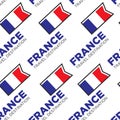 France travel destination seamless pattern French national flag