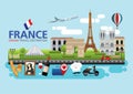 France travel dreams destination, France travel symbols, Symbols of France, landmark. Royalty Free Stock Photo